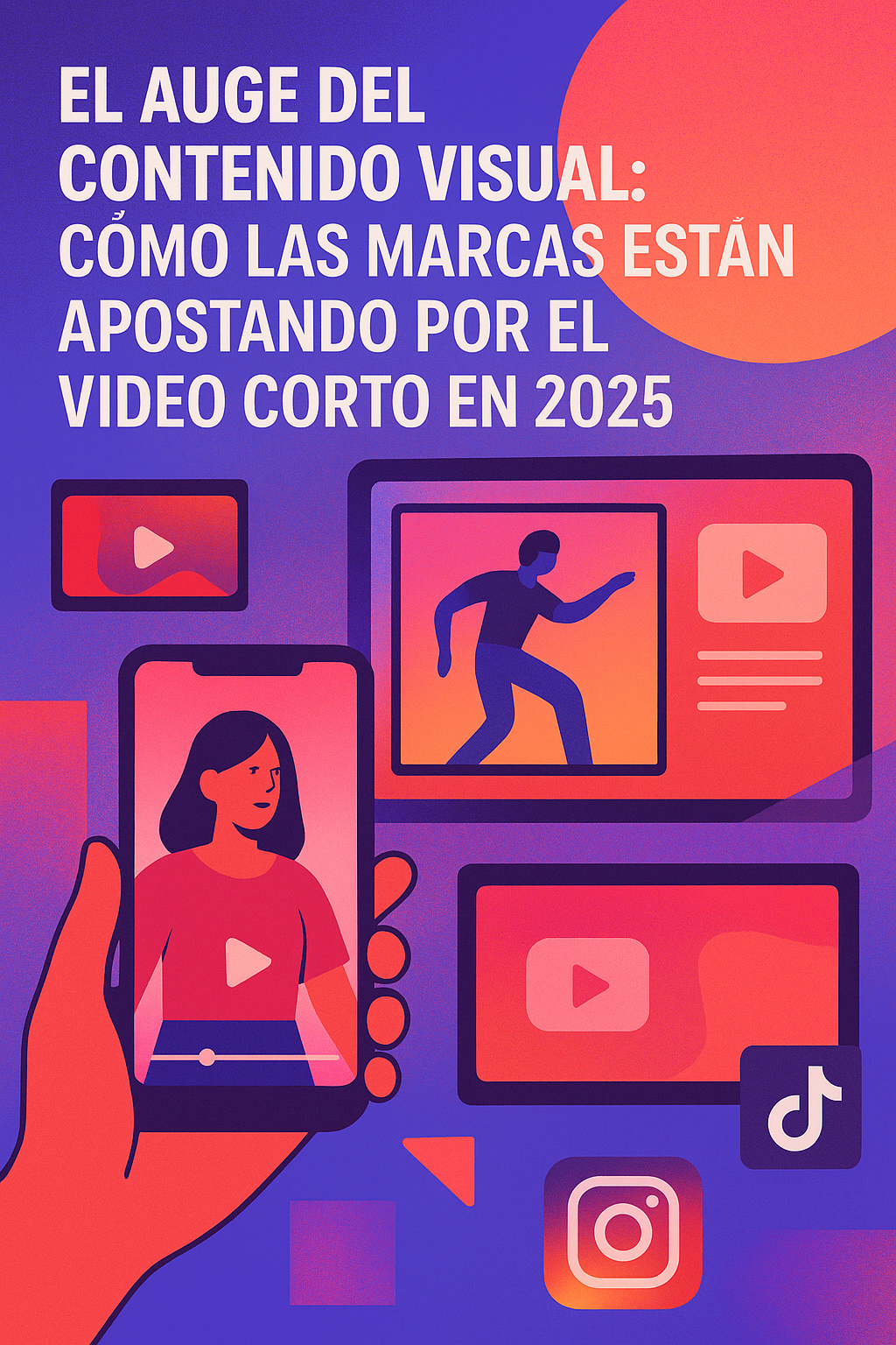 Ilustración digital que representa un concepto moderno de diseño gráfico, con elementos abstractos, colores vibrantes y formas geométricas que evocan creatividad, innovación y tecnología visual.